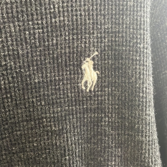 RALPH Lauren - Waffle Long Sleeve Casual Shirt - Dark Grey -  Large - Picture 2 of 10